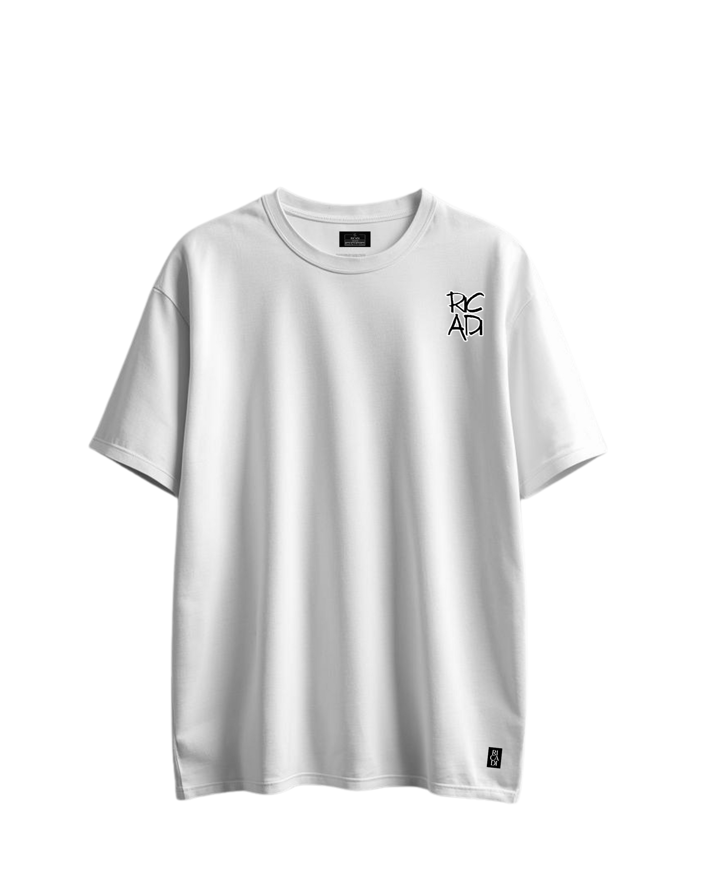 RICADI White Oversize Round-Neck T-Shirt